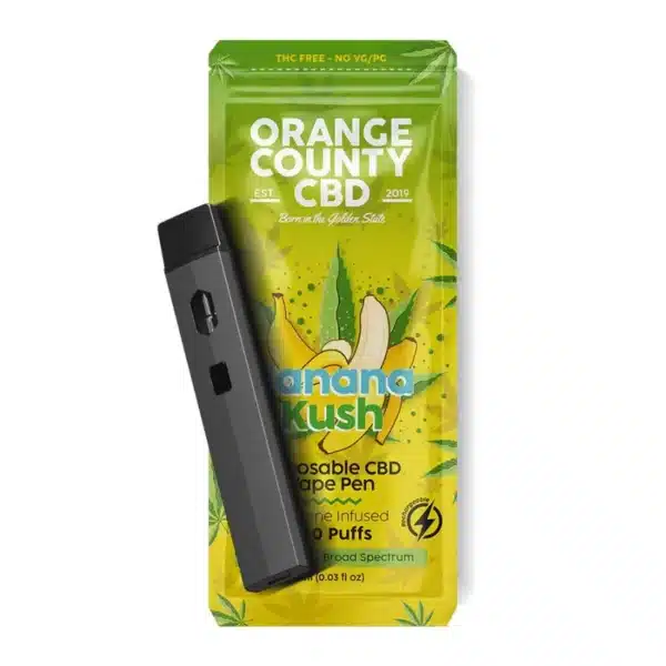 Orange County CBD 1ml Cali Disposable Vape pen 600mg CBD broadspectrum, Banana Kush