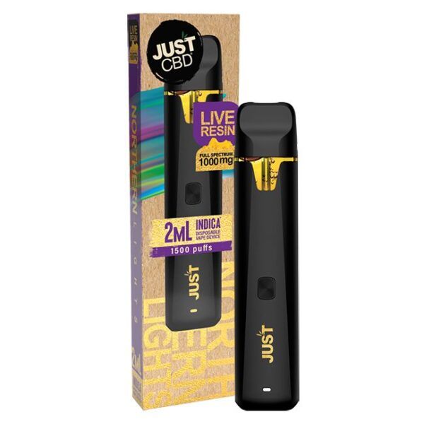 Just CBD 1000mg LIVE RESIN CBD fullspectrum, Disposable Vape pen, Northern Lights, 2ml