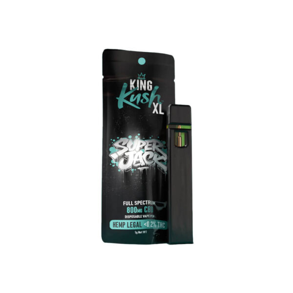 Kush Vape King Kush XL 800mg CBD fullspectrum Disposable Vape pen, Super Jack, 1ml