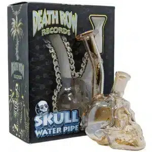 Death Row Records – 5.5″ Assorted Metallic Skull Water Pipe – with 14mm Bowl