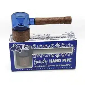 Dogg Lbs – ED 5″ Wood Handle Glass Sherlock Hand Pipe